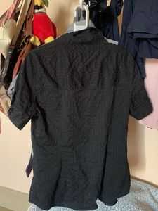 2000s Black stripped babydoll shirt