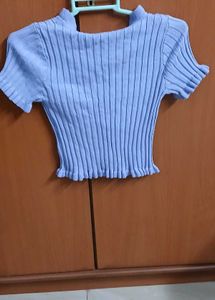 Lilac Cute Ruffle Knit Top - Brand new