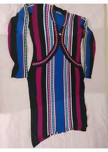 woolen Striped Long Sleeve Kurta