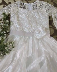 Elegant White Dress with Lace Detail