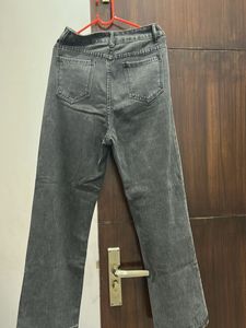 Grey Wash Wide Leg Jeans