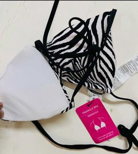 Zebra Print Triangle Bikini Top