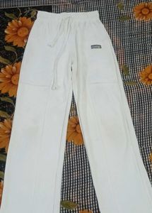 Cream Corduroy Flare Pants For Women