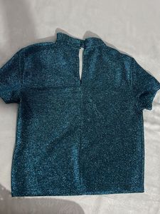 Stretchable Sparkly Teal Top