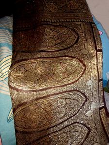 New pure silk heavy Bridal saree with blouse piece