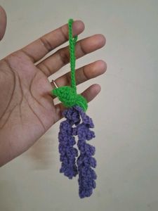 Crocheted Lavender Flower Hair Clip
