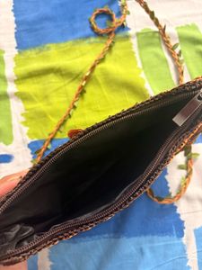 Unique Leaf Embellished Clutch Bag