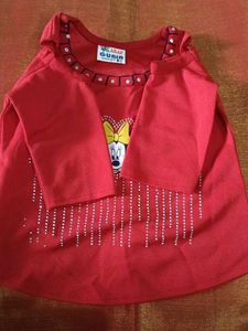 Sparkling Minnie Mouse Red T-Shirt and pant set
