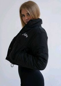 Black Bomber Jacket Cropped&amp; Thick Padded