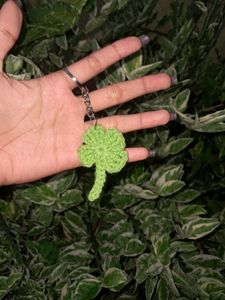 Crochet Four Leaf Clover Keychain