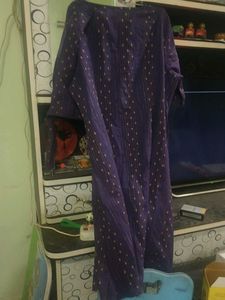 Elegant Purple Kurta with Golden Print