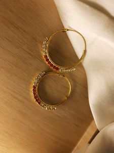 Gorgeous Candy Girl with Rhinestone Hoop Earrings💙 Combo - 4 (Red, Green, Purple and Red)