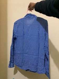 Blue &amp; White Striped Button-Down Shirt