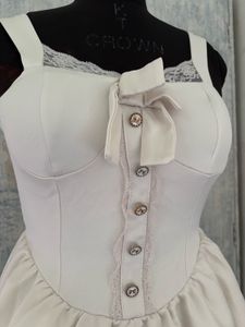 Cream Tiered Lace Dress