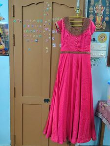 Stunning Pink Embellished Ethnic Gown
