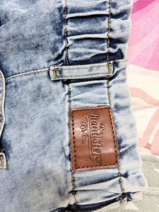 Washed Denim High-Waisted Shorts
