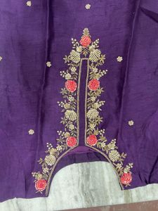 Elegant Purple Embroidered Kurta Set