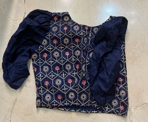 Embroidered Puff Sleeve Blouse