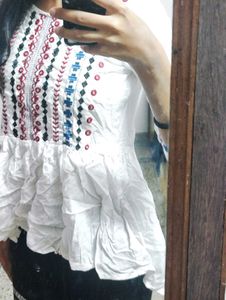 White Indian Top xs/s