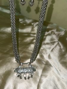 authentic oxidised necklace and earring set