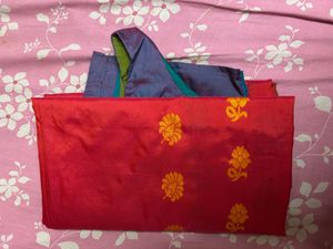Vibrant Silk Saree with Intricate Weave