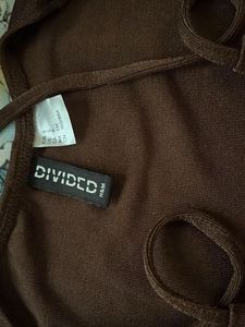 Brown full Sleeve Crop Top