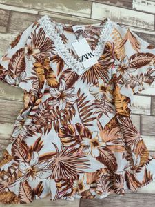 Zara Tropical Print Top - XL