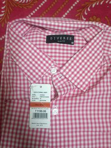 Men's Pink Checkered Formal Shirt