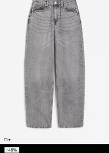 Grey Wash Baggy Denim Jeans