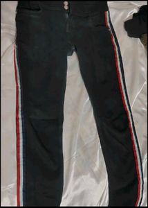 Black Strip Jeans
