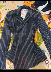 Chic Striped Blazer &amp; Pants Set