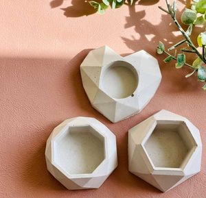 Geometric Concrete candle holder Set of 3