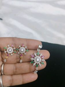 Multi Gold Silver Mix Pendant Set