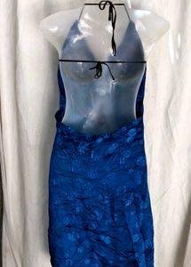 Royal Blue Halter Neck Party Dress