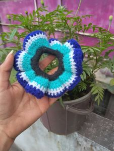 Evil eye Crochet Scrunchie