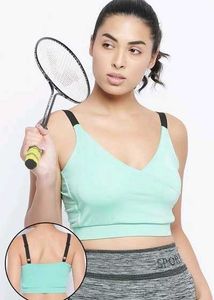 Clovia Non-Wired Sports Bra in Turquoise Blue