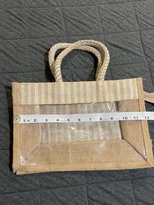 Set of 3 Jute Tote Bags +1 pouch