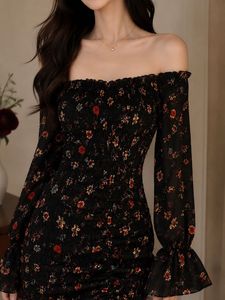 Black Floral Mini Dress