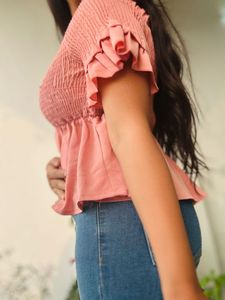 Smocked Peplum Top
