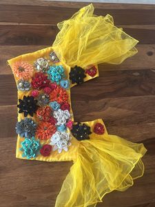 Beautiful Floral Frill Blouse Choli+ Dupatta