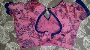 Royal Blue Printed Blouse