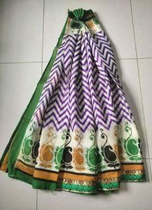 New White Combination Saree