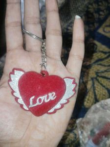 Love Heart Winged Keychain