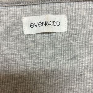 Gray Long Sleeve V-Neck Tee