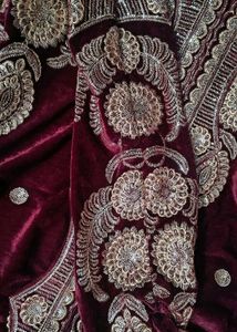 Elegant Embroidered Velvet Jacket with net dupatta