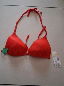 L Vibrant Red Bikini Top