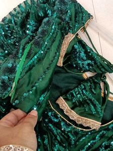 Stunning Sequin Emerald Green Blouse