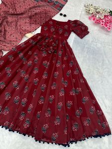 Super Comfortable Soft Cotton Gown with 8mtr Flair