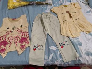 3 set Cute Yellow Top &amp; Jeans  for Girl