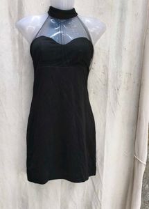 I. Chic Black Halter Neck Dress